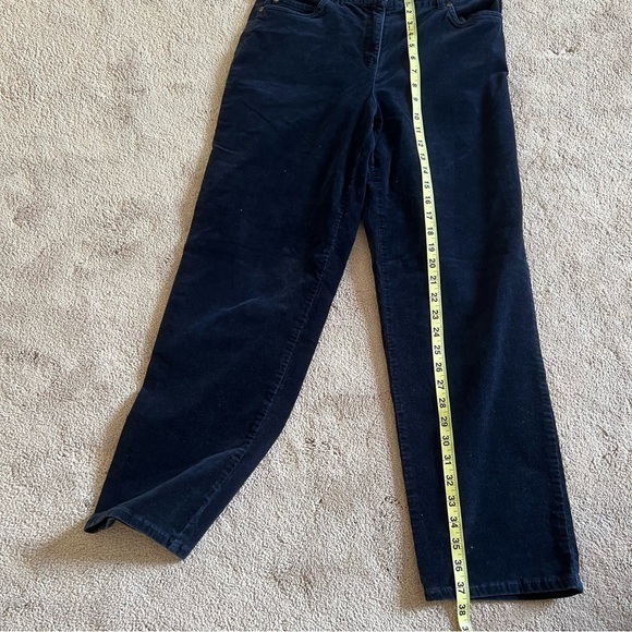 Ruby Rd. Womens Black Straight Leg Jeans Velvet Navy Blue 8 Cotton Work Preppy - Picture 12 of 13
